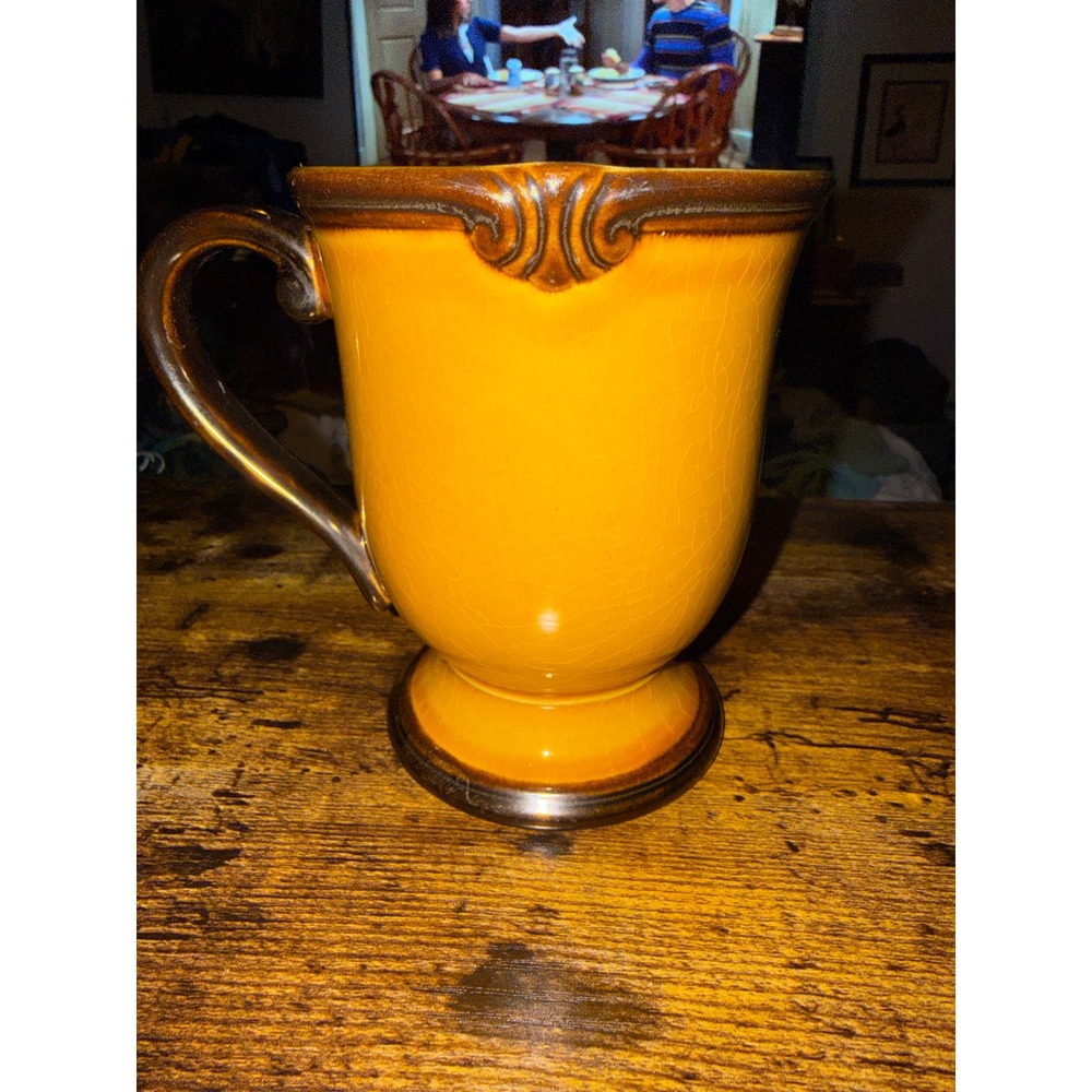 Vintage Certified International Karidesign mustard brown footed Ceramic  Mug
